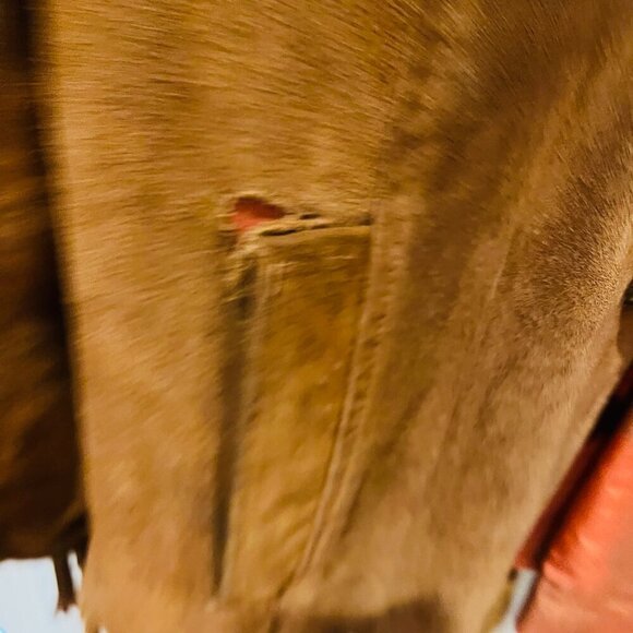 Lesco Leather Vintage 1970s Western Suede Fringe Biker Distressed Jacket Rancher - Picture 4 of 16